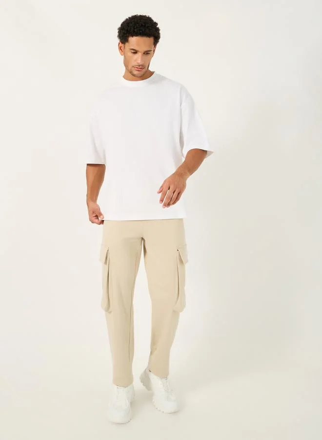 Styli Back Applique Detail Pure Cotton Boxy T-Shirt